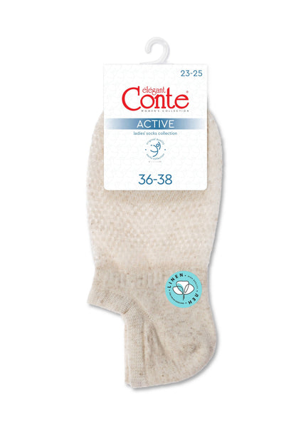 Linen Ankle Socks Conte Active - 251 Openwork “Mesh” Pattern