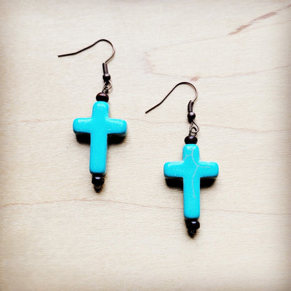 **Blue Turquoise Cross Earrings 220w