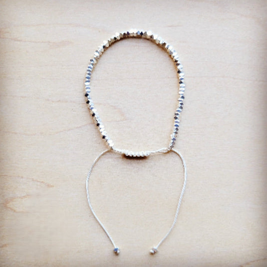 **Stackable Woven Beaded Bracelet in Silver 809v