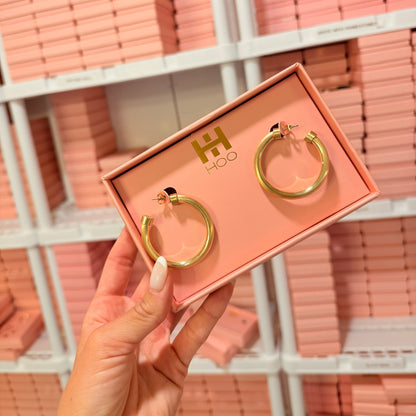 Brushed Gold Hoop Earrings