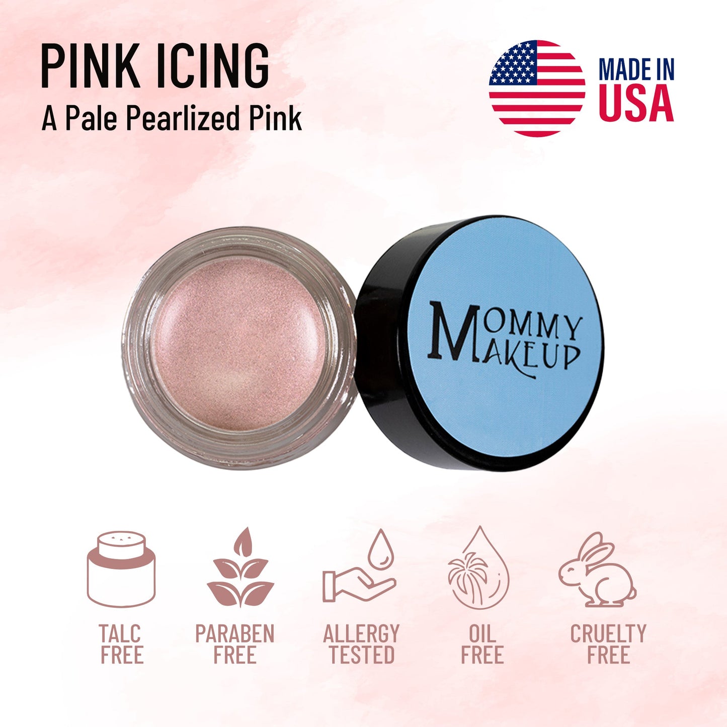 Pink Icing Any Wear Creme - A Waterproof Multi-tasking creme to powder product for eyes, cheeks & lips. Can be worn anywhere