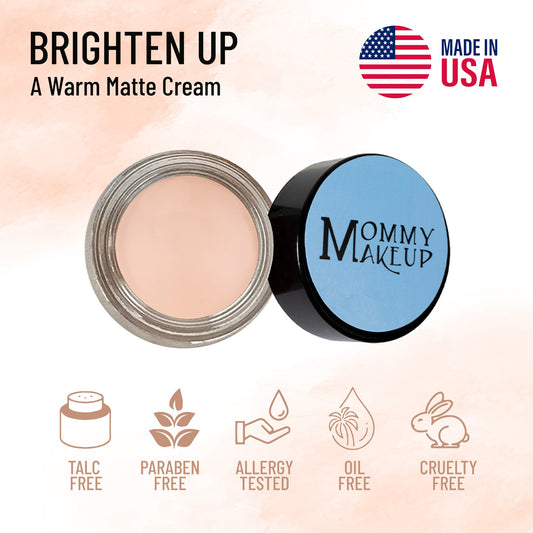 Brighten Up Any Wear Creme - A Waterproof Multi-tasking creme to powder product for eyes, cheeks & lips. Can be worn anywhere