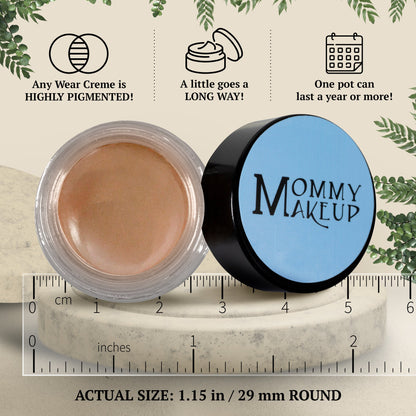 Misty Mocha Any Wear Creme - A Waterproof Multi-tasking creme to powder product for eyes, cheeks & lips. Can be worn anywhere
