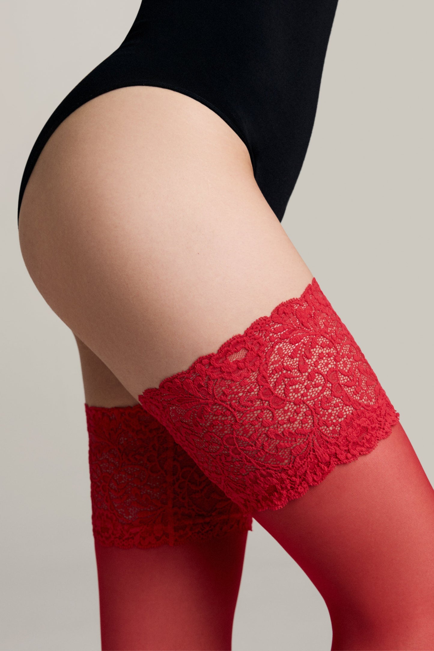 Fantasy Stockings Conte Amour - Openwork Elastic Band and Silk Effect