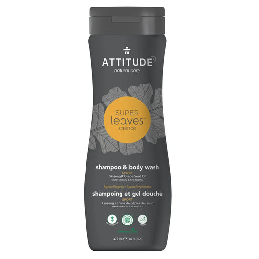 Attitude Sport Shampoo Body Wash, 16 Oz