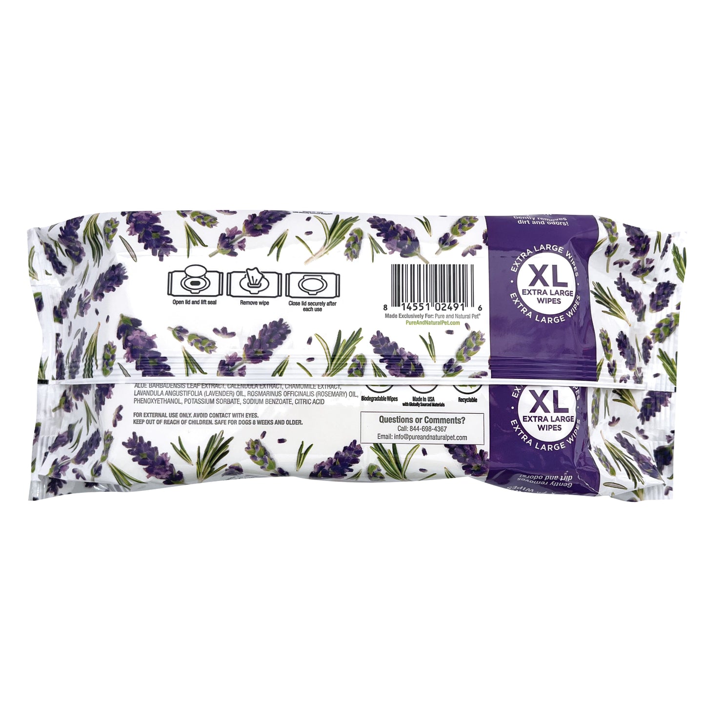 Grooming and Cleansing Wipes (Lavender and Rosemary)