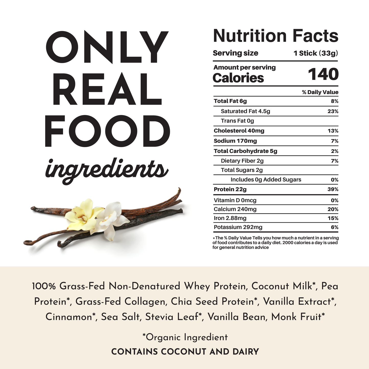 Vanilla Bean Protein Powder Stick