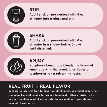 Raspberry Lemonade Pre-Workout Stick