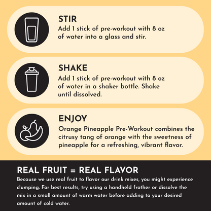 Orange Pineapple Pre-Workout Stick
