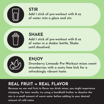 Strawberry Limeade Pre-Workout Single Serving Packs (20)