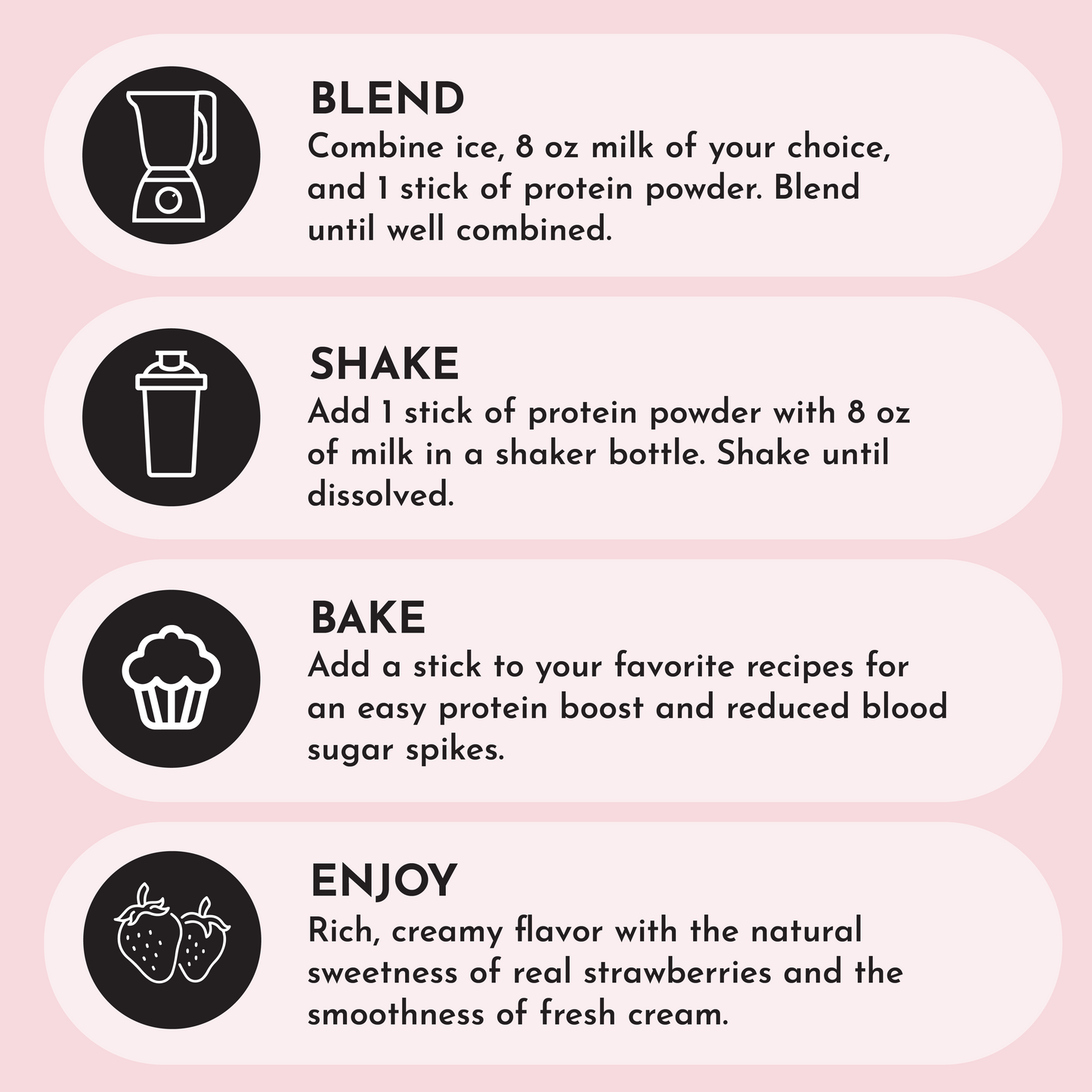 Strawberries & Cream Protein Powder Stick