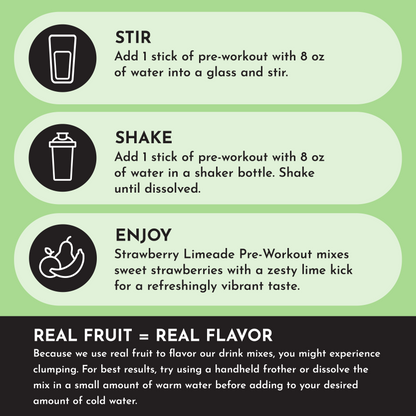 Strawberry Limeade Pre-Workout Stick