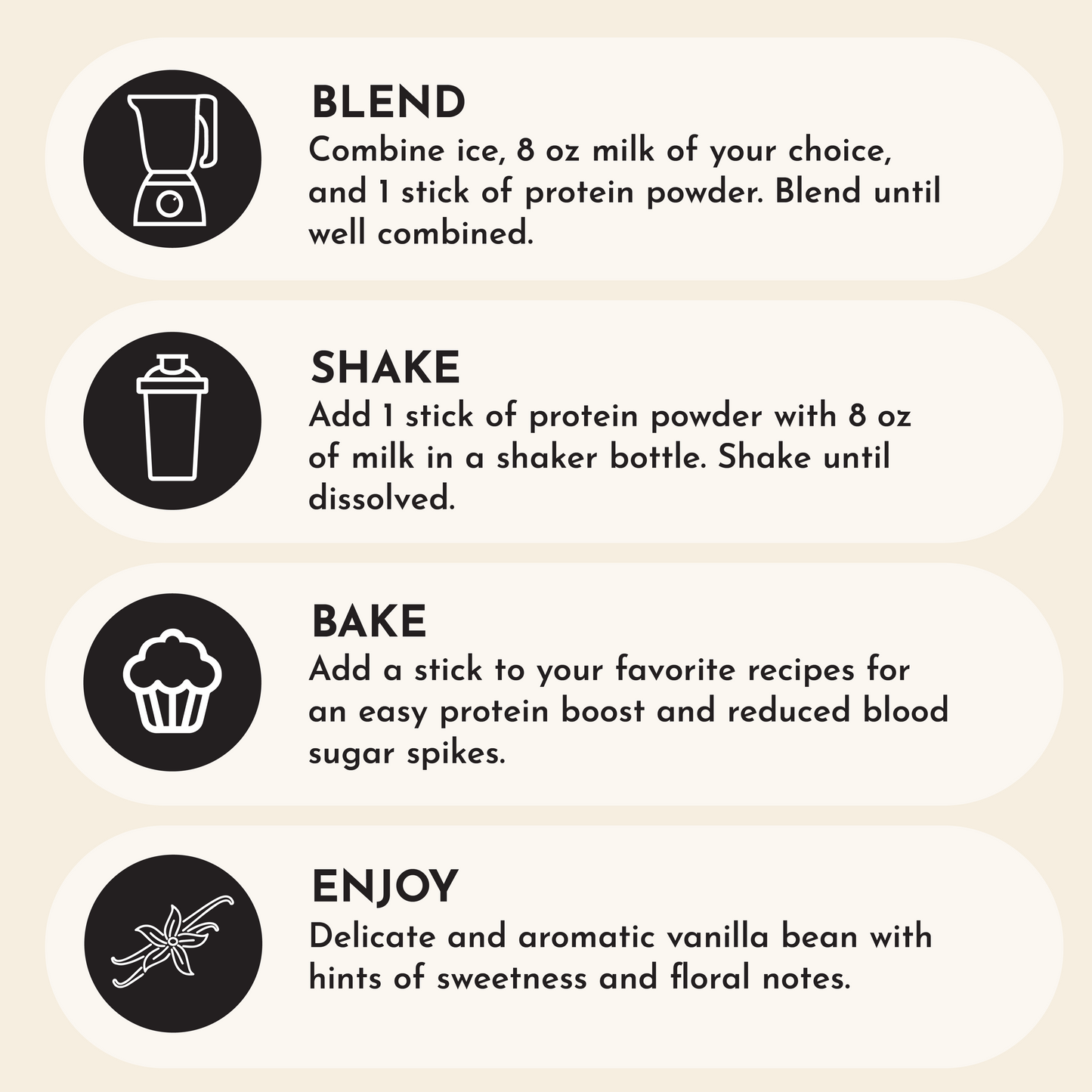 Vanilla Bean Protein Powder Stick