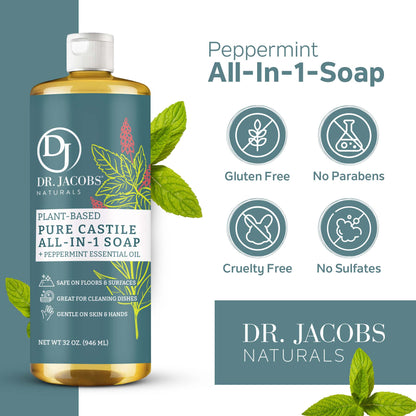 Peppermint All in 1 Castile Soap - Thin Formula