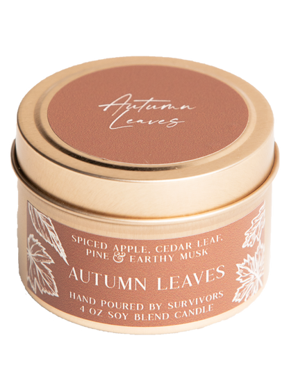 Autumn Leaves Tin Candle