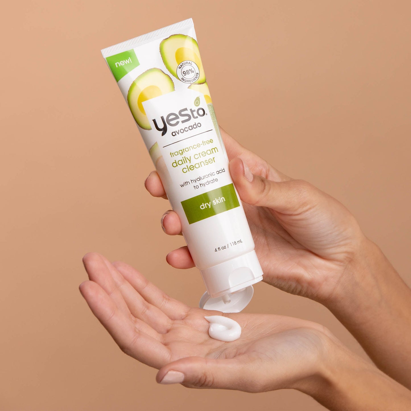 avocado fragrance-free daily cream cleanser with hyaluronic acid to hydrate dry skin