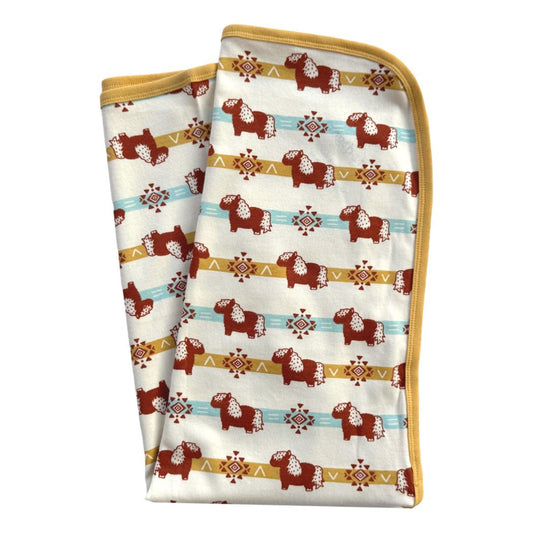 GOTS Certified Organic Cotton Blanket - Aztec Pony