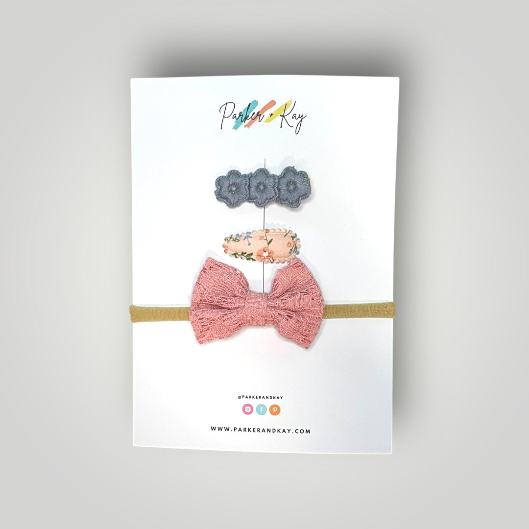 Baby 3-Piece Lace Bow Variety Set