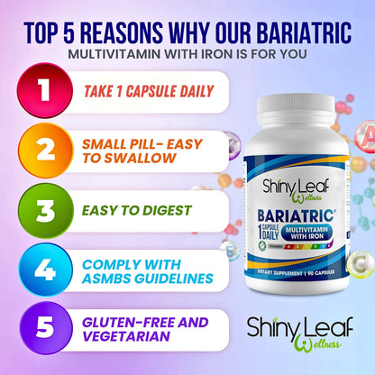 Bariatric Multivitamin with Iron With DHT Original Shampoo and Conditioner Hair Care Bundle