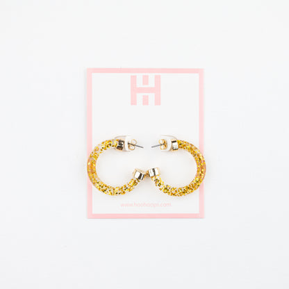 Mini Hoops - Gold Glitter