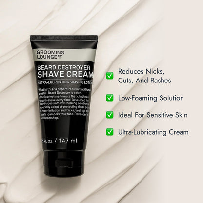 Grooming Lounge Beard Destroyer Shave Cream - Best Shave Cream For Sensitive Skin