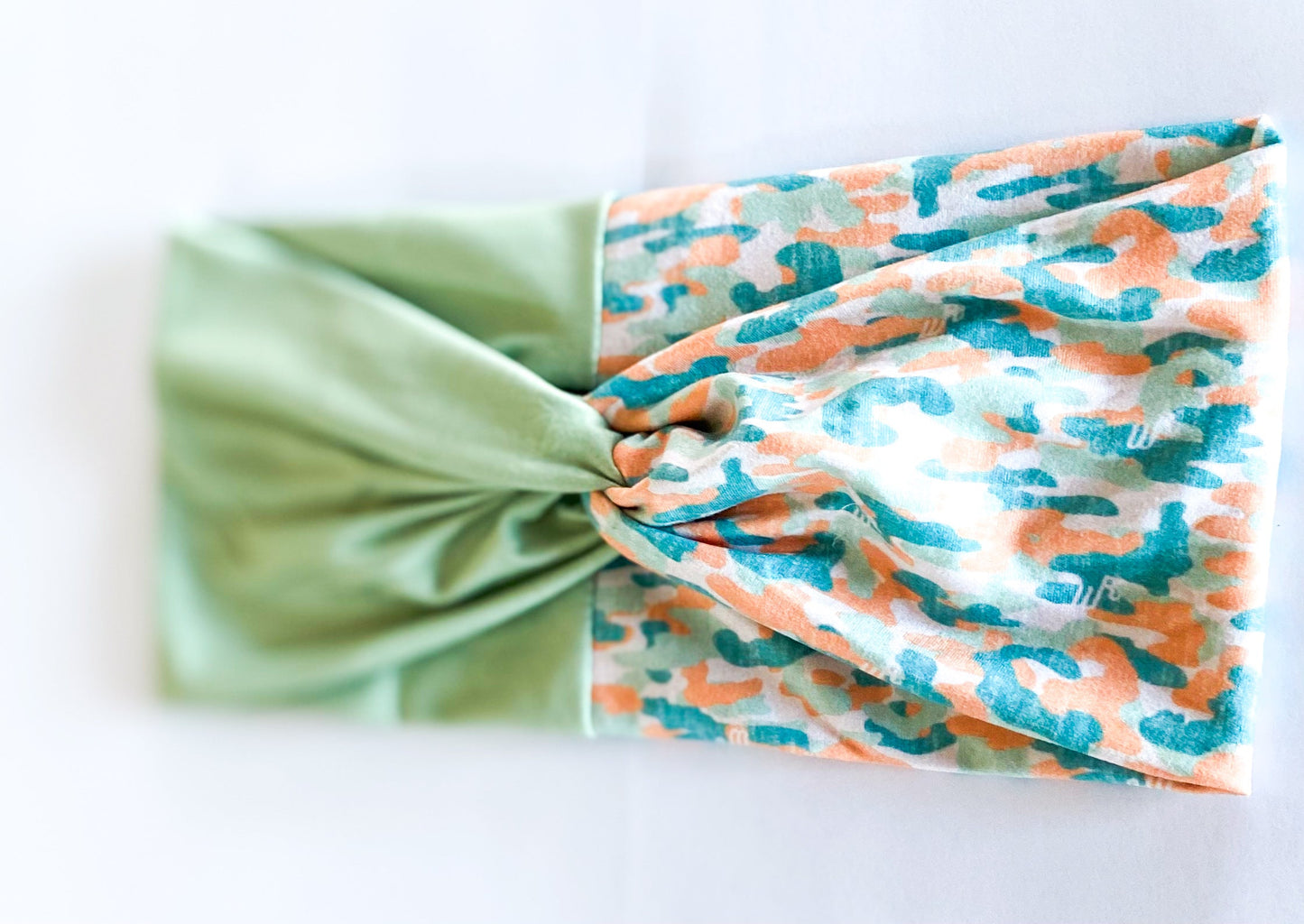 Camo Tennessee Teal/Solid Sage Headband