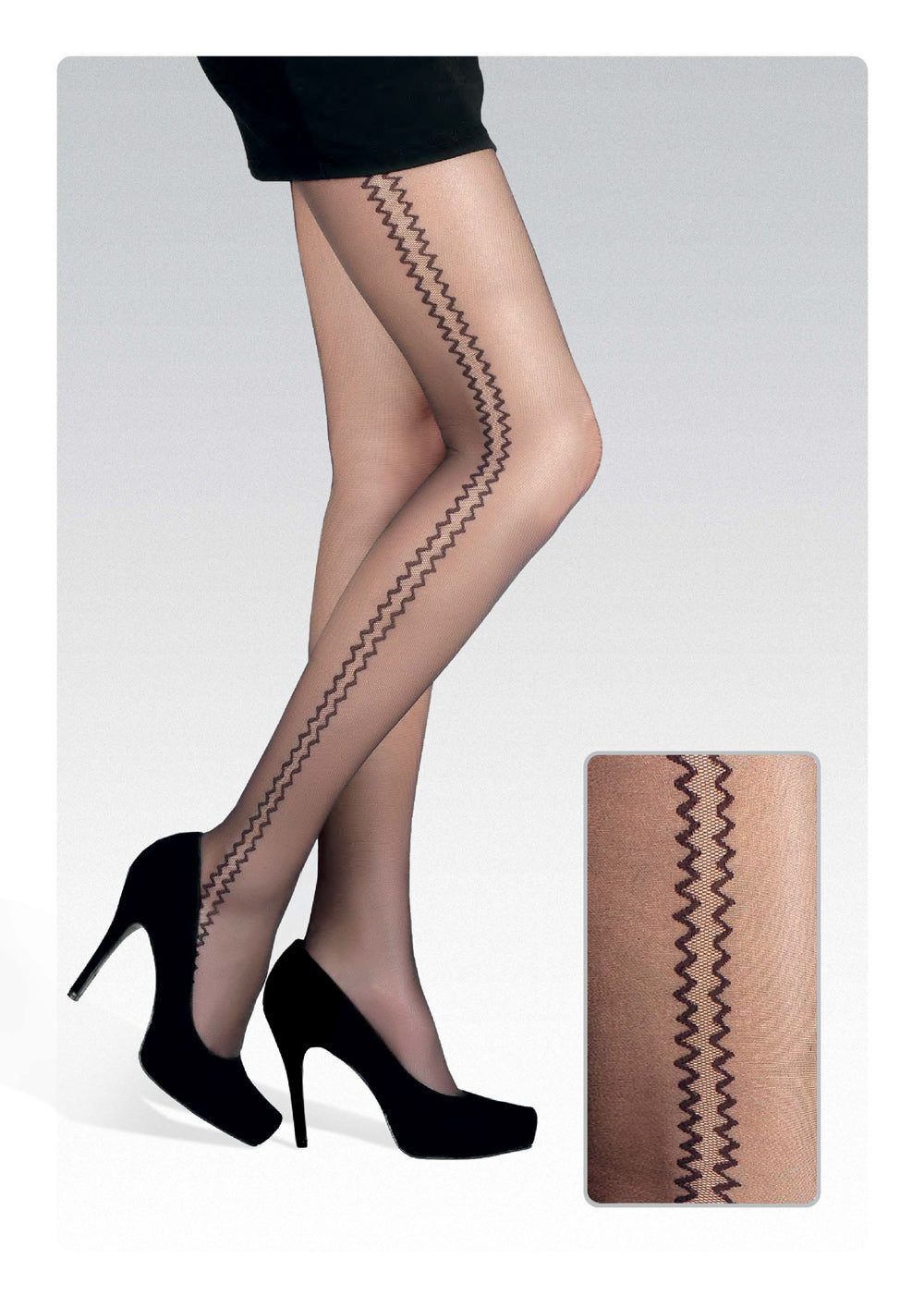 Conte Bliss 20 Den - Fantasy Women's Pantyhose with Zig-Zag Pattern on both sides (15С-50СП)