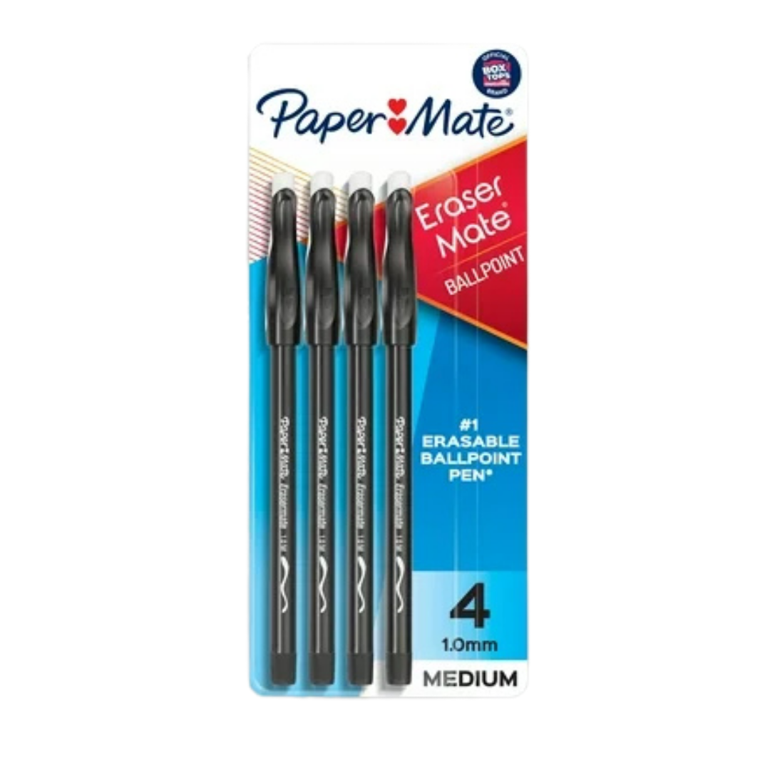 Paper Mate Erasermate Gel Pens (4 pack, 0.7 mm)