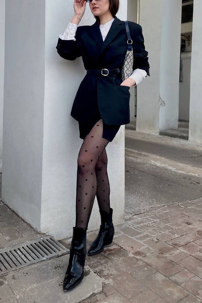 Fantasy Tights Conte Bonheur - Hearts Pattern