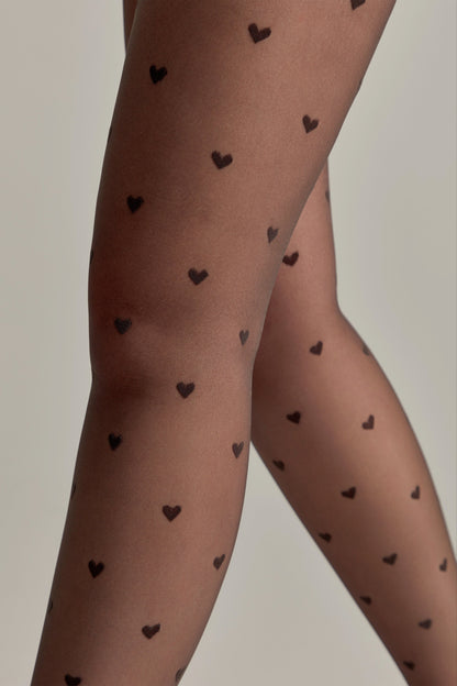 Fantasy Tights Conte Bonheur - Hearts Pattern