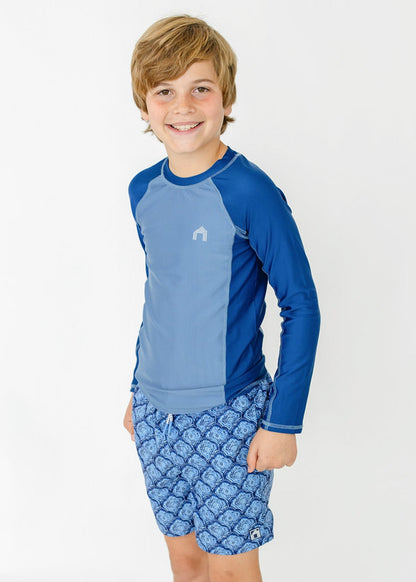 Boys Blue Long Sleeve Rashguard