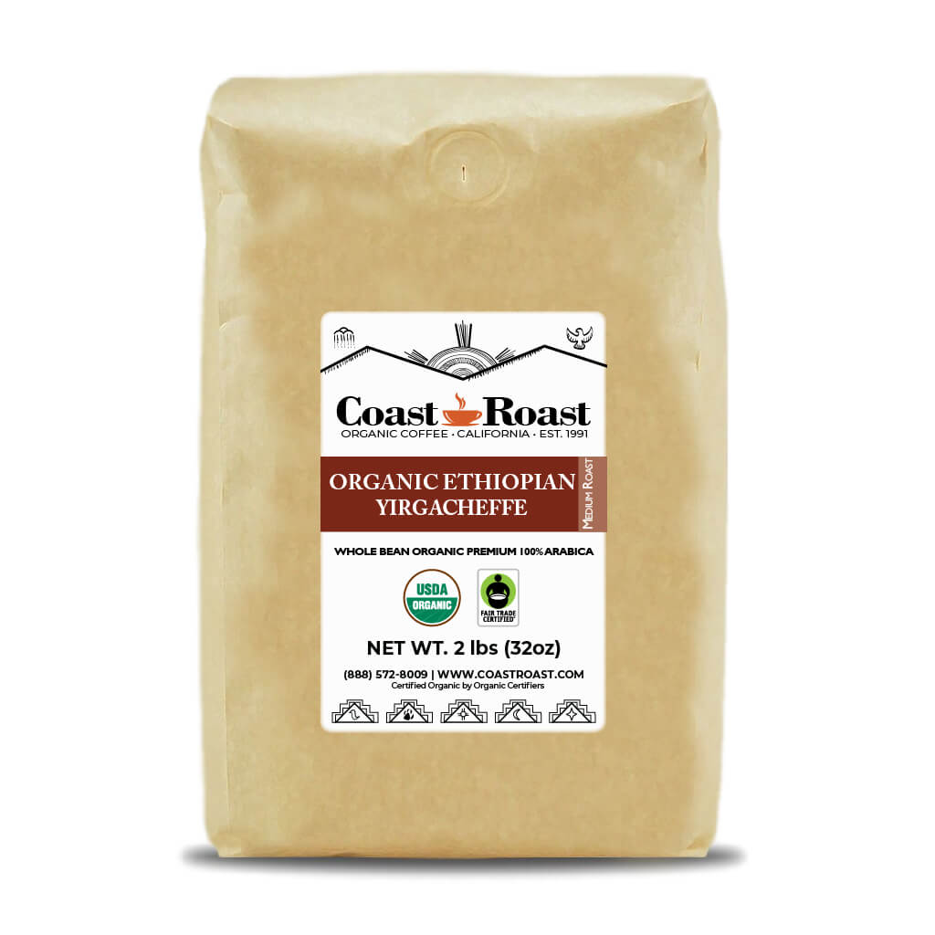 Organic Ethiopian Yirgacheffe Medium-Dark Whole Bean Coffee