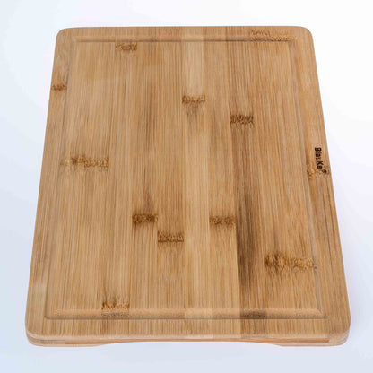 Wood Cutting Board for Kitchen 15x10 inch - Wooden Serving Tray - Large Bamboo Chopping Board with Juice Groove and Handles