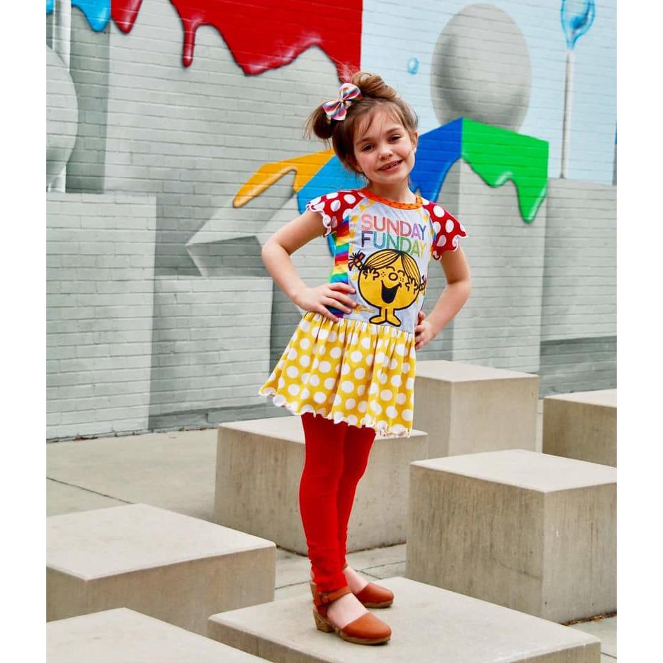 Girls Button Ruffle Pants