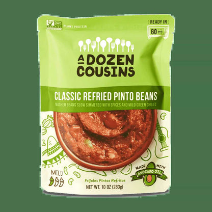 A Dozen Cousins Classic Refried Pinto Beans (Pack of 6 - 10 Ounce)