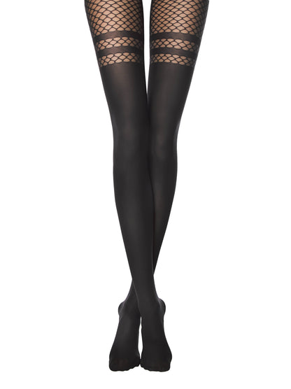 Conte Impulse 60 Den - Fantasy Women's Tights with large mesh and imitation stockings (18С-13СП)