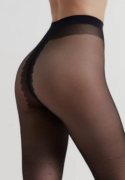 Conte Lusso 20 Den - Fantasy Thin Women's Tights with diamond pattern & lurex polka dots (20С-92СП)