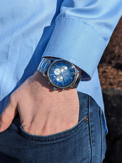 Blue Retro Chronograph