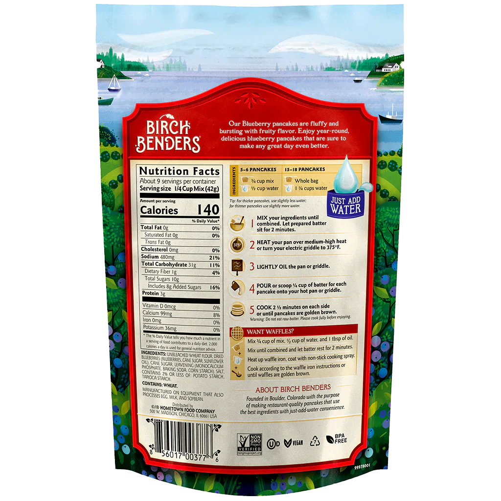 Birch Benders Pancake And Waffle Mix - Blueberry - Case Of 6 - 14 Oz