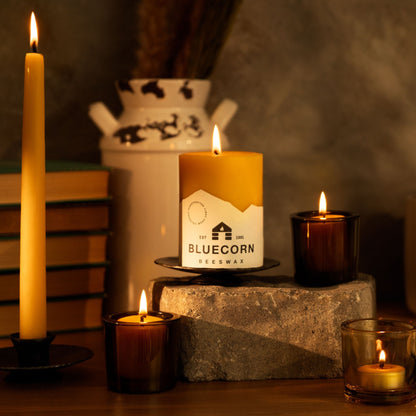 Hand-Dipped Beeswax Taper Candles - Bulk 4-Pair Bundle