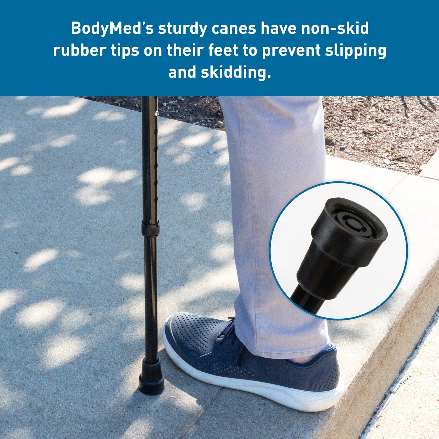 BodyMed Offset Cane, Aluminum, Adjustable Height