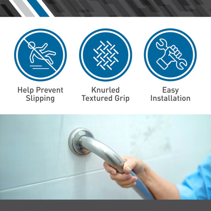 BodyMed Wall Grab Bar, Chrome Plated Steel