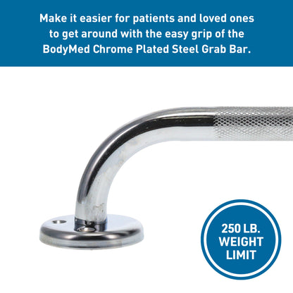BodyMed Wall Grab Bar, Chrome Plated Steel