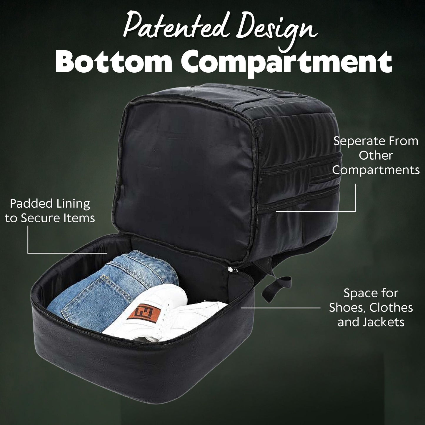 Baby Blue Leather Patented Carry-On Backpack