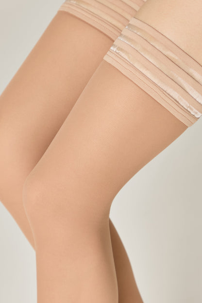 Fantasy Stockings Conte Cabaret - Openwork Elastic Band and Tulle Effect
