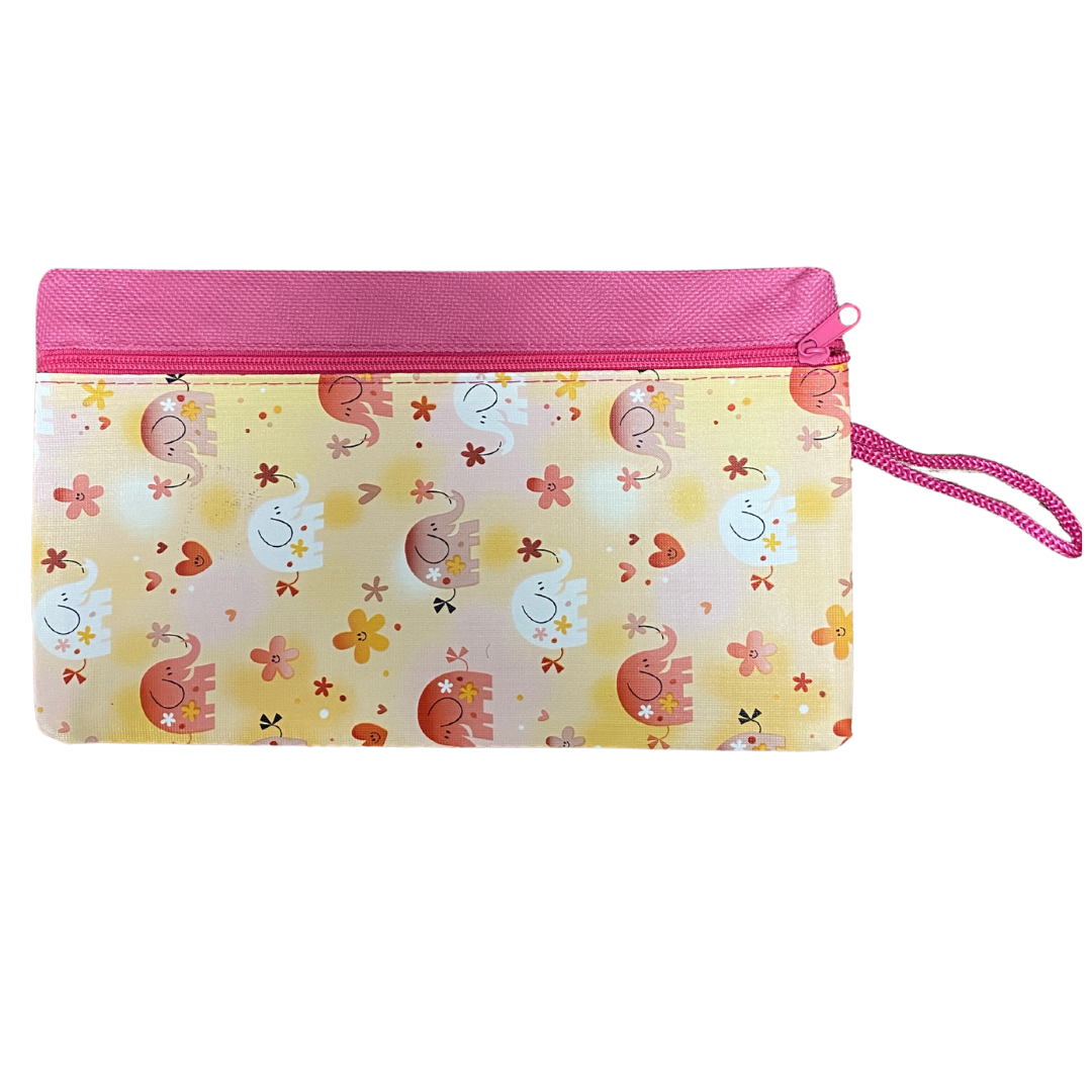 Cartuchera de Elefantitos Rosada (con cierre, tela)
