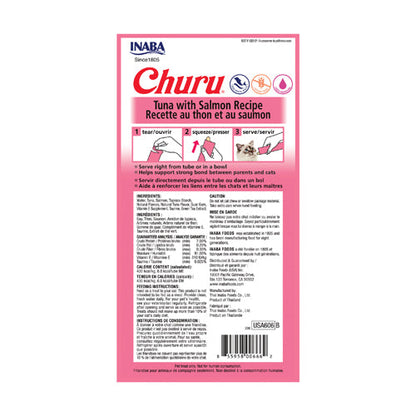 Inaba Churu Puree Tuna with Salmon Recipe Cat Lickable Treats (0.5oz)