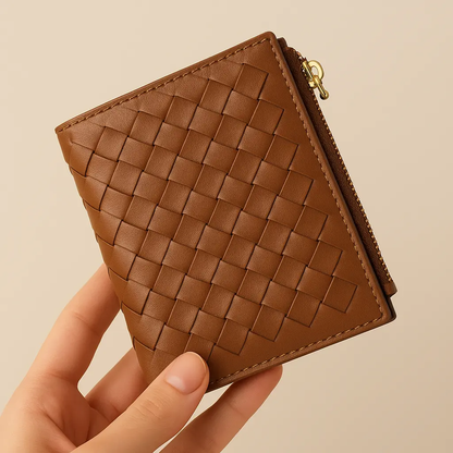 WOVEN LEATHER SMALL WALLET