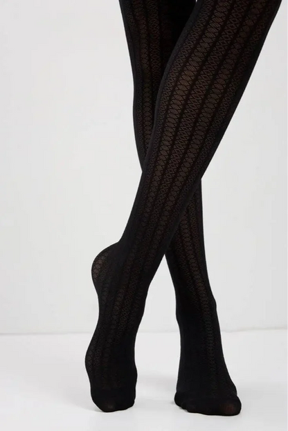 Fantasy Tights Conte Lacy Line - Lace Pattern and Stripes