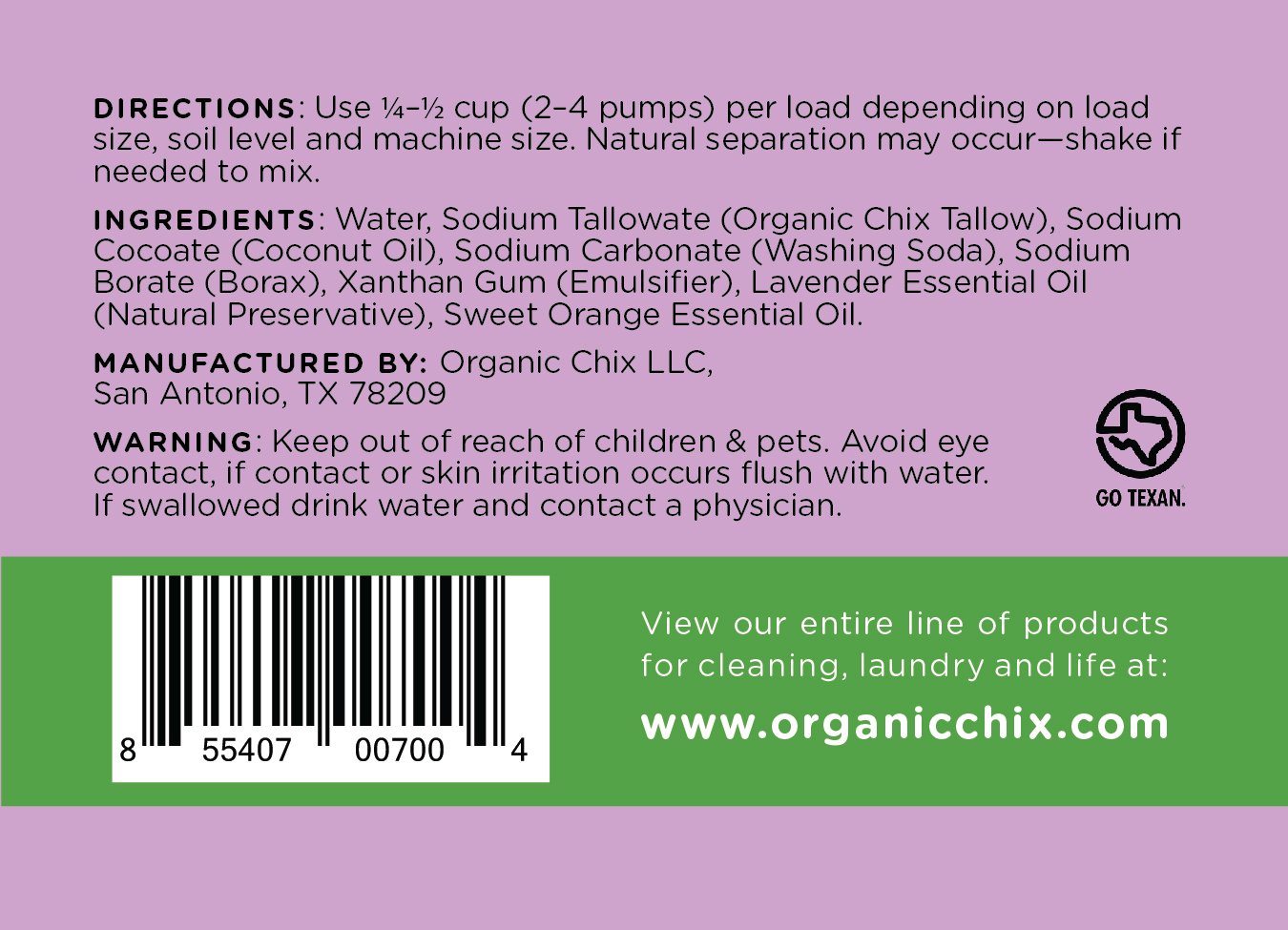 Natural Non-Toxic Laundry Soap - 96 oz Refill